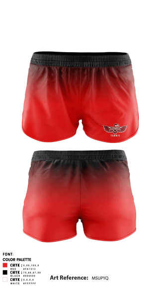 Women's Shorts, Renton Redhawks, Tennis, Teamtime, Team time, sublimation, custom sports apparel, team uniforms, spirit wear, spiritwear, sports uniforms, custom shirts, team store, custom team store, fundraiser sports, apparel fundraiser