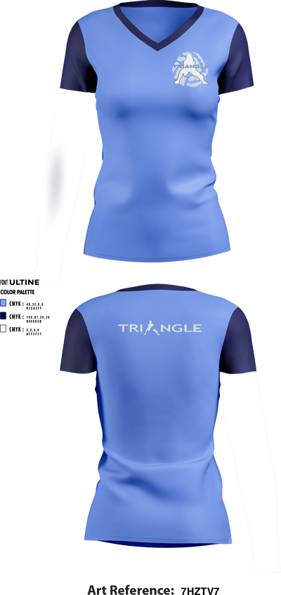 Triangle Volleyball Club 52610257 Women's Short Sleeve V-neck Shirt - 1