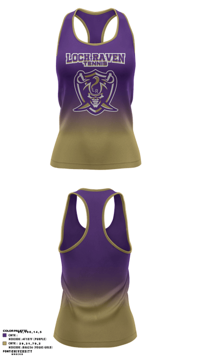 Loch Raven Senior High School Tennis 20144647 Tank Top - 1