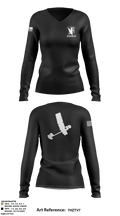 332 AEW / 332 ESFS 20613059 Women's Long Sleeve V-neck Shirt - 2