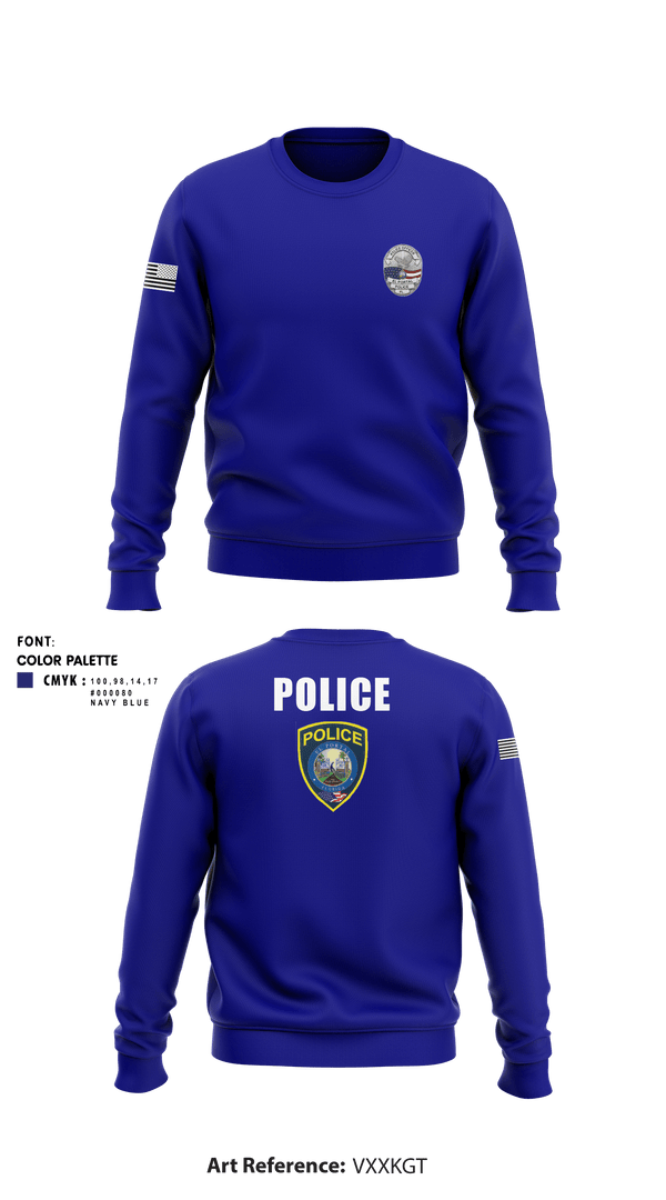 Crew Neck Sweatshirt, , Police, Teamtime, Team time, sublimation, custom sports apparel, team uniforms, spirit wear, spiritwear, sports uniforms, custom shirts, team store, custom team store, fundraiser sports, apparel fundraiser