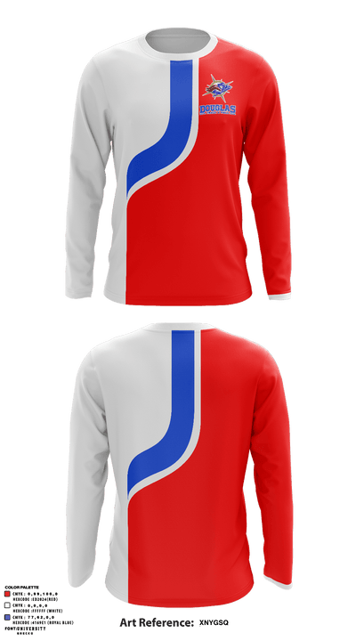 Douglas High School Track 73894844 Long Sleeve Performance Shirt - 6