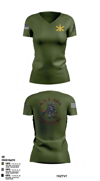 A/3-2 ADA 39391008 Women's Short Sleeve V-neck Shirt - 2