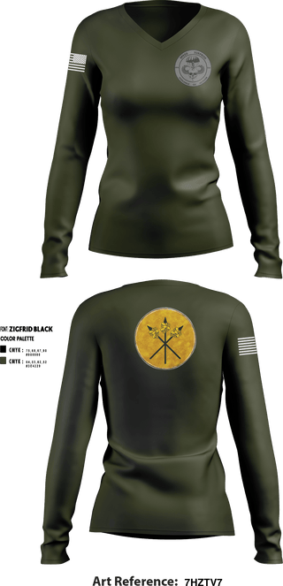 Women's Long Sleeve Vneck Shirt, , Army, Teamtime, Team time, sublimation, custom sports apparel, team uniforms, spirit wear, spiritwear, sports uniforms, custom shirts, team store, custom team store, fundraiser sports, apparel fundraiser