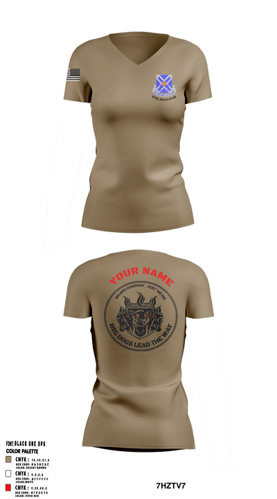 Bravo, 305th MI BN 32687381 Women's Short Sleeve V-neck Shirt - 5