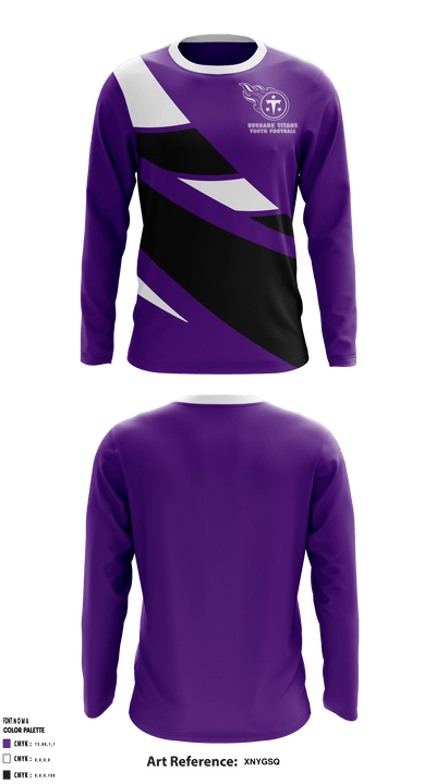 Burbank Titans Youth Football 7935190 Long Sleeve Performance Shirt - 2