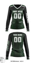 Indy Wild Volleyball 47140100 Women's Long Sleeve V-neck Shirt - 1