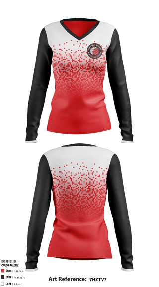Women's Long Sleeve Vneck Shirt, Kroc Swim Academy, School Spirit Store, Teamtime, Team time, sublimation, custom sports apparel, team uniforms, spirit wear, spiritwear, sports uniforms, custom shirts, team store, custom team store, fundraiser sports, apparel fundraiser