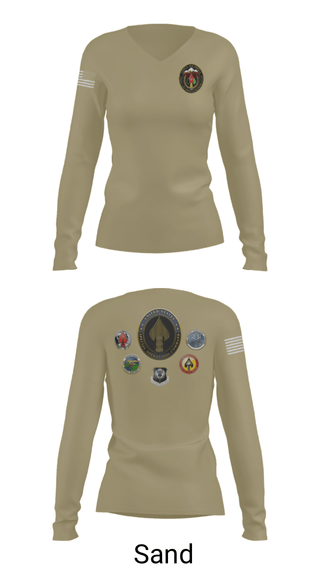 Women's Long Sleeve Vneck Shirt, , Army, Teamtime, Team time, sublimation, custom sports apparel, team uniforms, spirit wear, spiritwear, sports uniforms, custom shirts, team store, custom team store, fundraiser sports, apparel fundraiser