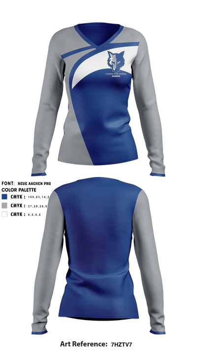 Kyle Lehman High School Swimming 62684356 Women's Long Sleeve V-neck Shirt - 2