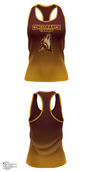 Tank Top, Cinco Ranch Junior High School Tennis, Tennis, Teamtime, Team time, sublimation, custom sports apparel, team uniforms, spirit wear, spiritwear, sports uniforms, custom shirts, team store, custom team store, fundraiser sports, apparel fundraiser
