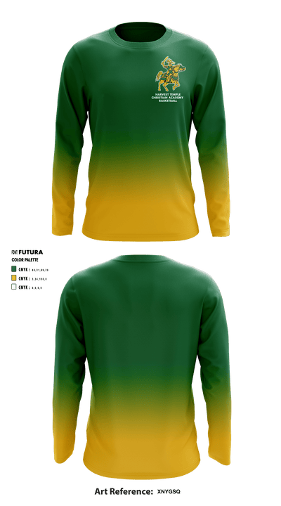 Harvest Temple Christian Academy Junior High School Basketball 97137941 Long Sleeve Shooting Shirt - 2