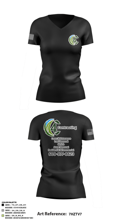 C4 36536830 Women's Short Sleeve V-neck Shirt - 2