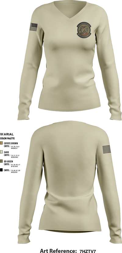 373 TRS / DET 12 70443179 Women's Long Sleeve V-neck Shirt - 7