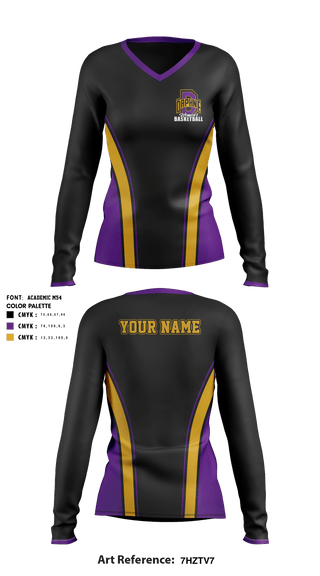 Women's Long Sleeve Vneck Shirt, Daphne High School Basketball, Women's Basketball, Teamtime, Team time, sublimation, custom sports apparel, team uniforms, spirit wear, spiritwear, sports uniforms, custom shirts, team store, custom team store, fundraiser sports, apparel fundraiser