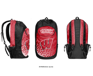 Gear Bag, University of Wisconsin swimming and diving, School Spirit Store, Teamtime, Team time, sublimation, custom sports apparel, team uniforms, spirit wear, spiritwear, sports uniforms, custom shirts, team store, custom team store, fundraiser sports, apparel fundraiser
