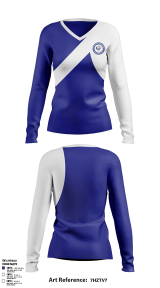 Women's Long Sleeve Vneck Shirt, Bunker Hill Elementary, Spirit Store, Teamtime, Team time, sublimation, custom sports apparel, team uniforms, spirit wear, spiritwear, sports uniforms, custom shirts, team store, custom team store, fundraiser sports, apparel fundraiser