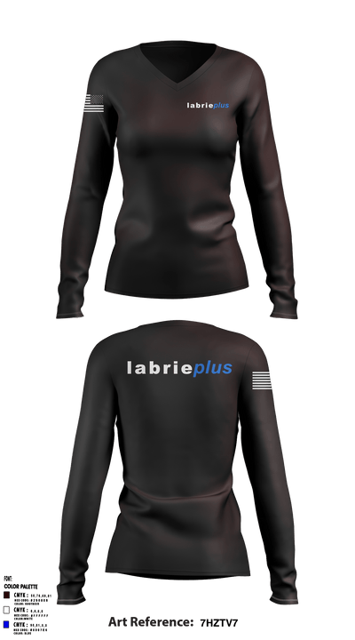 Labrie plus 39458671 Women's Long Sleeve V-neck Shirt - 1