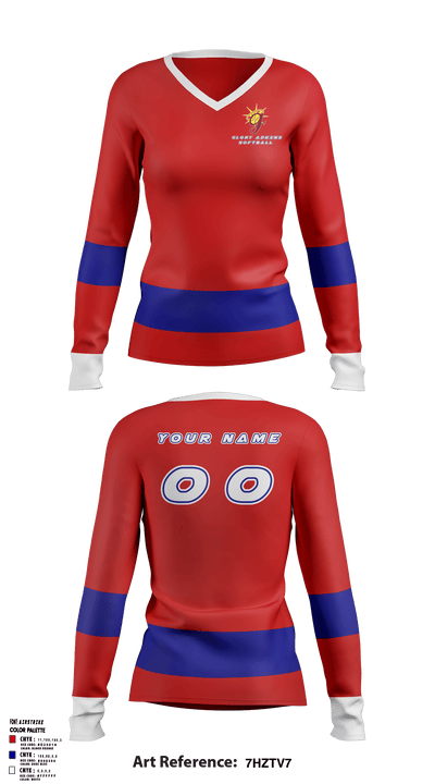 Glory Adkins 29441696 Women's Long Sleeve V-neck Shirt - 1