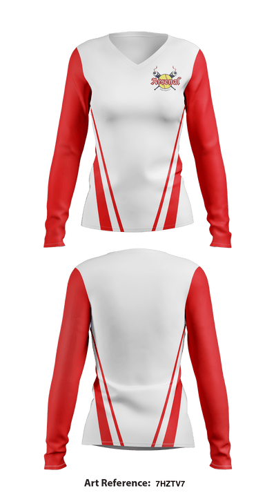 Denver Lacrosse 63783667 Women's Long Sleeve V-neck Shirt - 1
