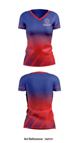 Women's Short Sleeve Vneck Shirt, San Gabriel High School Soccer, Women's Soccer, Teamtime, Team time, sublimation, custom sports apparel, team uniforms, spirit wear, spiritwear, sports uniforms, custom shirts, team store, custom team store, fundraiser sports, apparel fundraiser