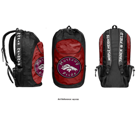 Gear Bag, Maple Heights track and field, Track & Field, Teamtime, Team time, sublimation, custom sports apparel, team uniforms, spirit wear, spiritwear, sports uniforms, custom shirts, team store, custom team store, fundraiser sports, apparel fundraiser
