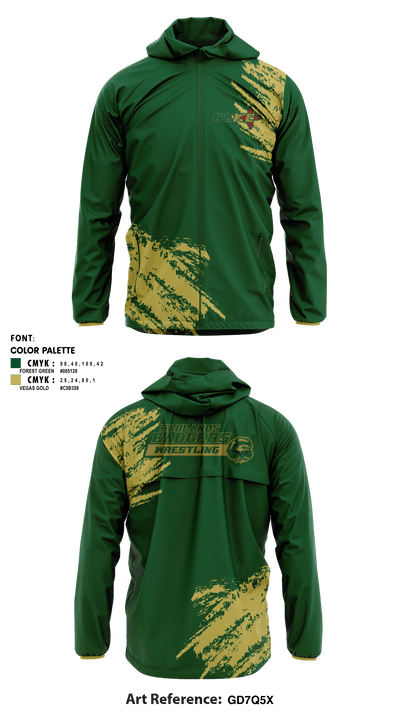 Badlands Badgers Wrestling Club 53583810 Windbreaker - 3