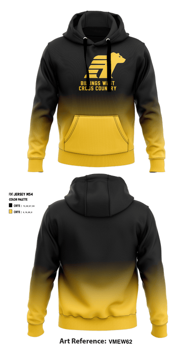 Billings West High School Cross Country 47998534 Hoodie - 1