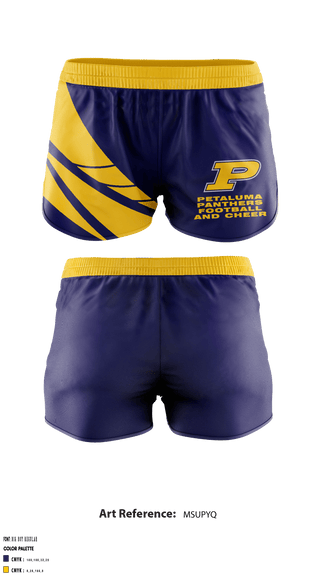 Women's Shorts, Petaluma Panthers Football And Cheer, Football, Teamtime, Team time, sublimation, custom sports apparel, team uniforms, spirit wear, spiritwear, sports uniforms, custom shirts, team store, custom team store, fundraiser sports, apparel fundraiser