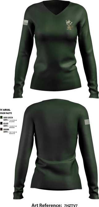 Women's Long Sleeve Vneck Shirt, , Army, Teamtime, Team time, sublimation, custom sports apparel, team uniforms, spirit wear, spiritwear, sports uniforms, custom shirts, team store, custom team store, fundraiser sports, apparel fundraiser