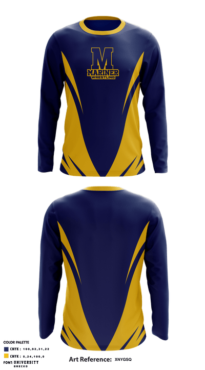 Mariner High School Wrestling 19118180 Long Sleeve Performance Shirt - 3