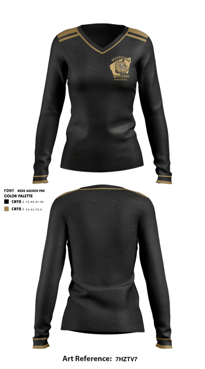 Westfield Gymnastics 24528085 Women's Long Sleeve V-neck Shirt - 1