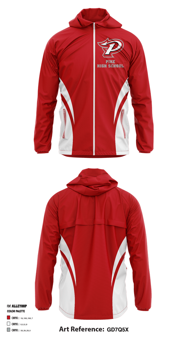 Windbreaker, Pike High School, School Spirit Store, Teamtime, Team time, sublimation, custom sports apparel, team uniforms, spirit wear, spiritwear, sports uniforms, custom shirts, team store, custom team store, fundraiser sports, apparel fundraiser