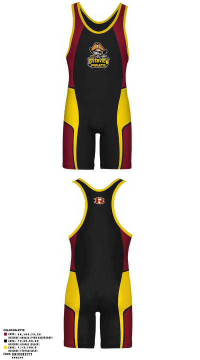 Riverview 97113639 Wrestling Singlet - 8