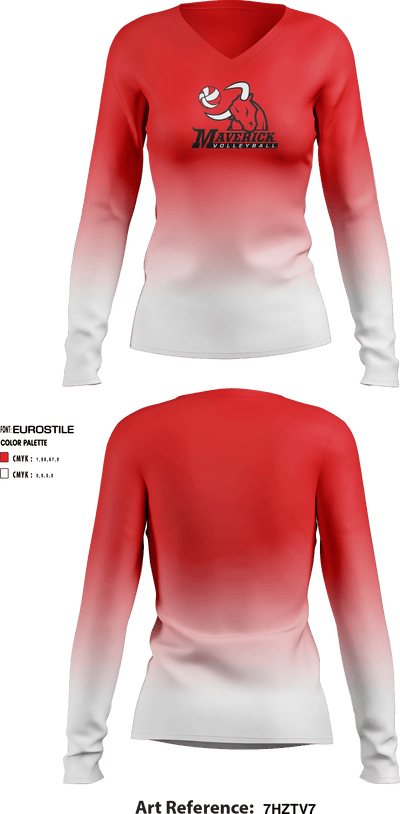 Maverick Volleyball 53848999 Women's Long Sleeve V-neck Shirt - 1