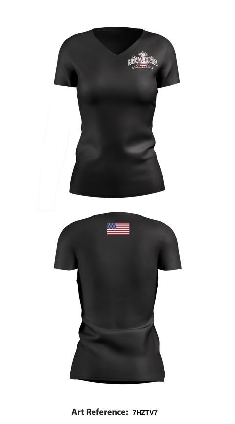 Bella Vista High School softball 97622292 Women's Short Sleeve V-neck Shirt - 1