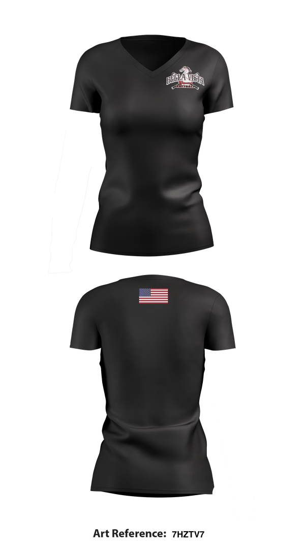 Bella Vista High School softball 97622292 Women's Short Sleeve V-neck Shirt - 1