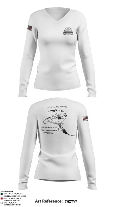 Wind River Agency Fire & Forestry 75939115 Women's Long Sleeve V-neck Shirt - 3