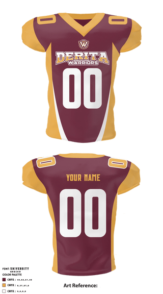Football Jersey, Derita Warriors, Football, Teamtime, Team time, sublimation, custom sports apparel, team uniforms, spirit wear, spiritwear, sports uniforms, custom shirts, team store, custom team store, fundraiser sports, apparel fundraiser