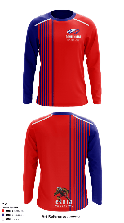St Lucie west centennial wrestling 81384021 Long Sleeve Performance Shirt - 2