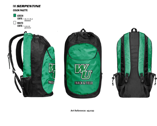 Gear Bag, Wilmington University Track, Track & Field, Teamtime, Team time, sublimation, custom sports apparel, team uniforms, spirit wear, spiritwear, sports uniforms, custom shirts, team store, custom team store, fundraiser sports, apparel fundraiser