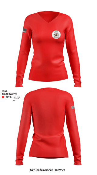 Women's Long Sleeve Vneck Shirt, , Fire Department, Teamtime, Team time, sublimation, custom sports apparel, team uniforms, spirit wear, spiritwear, sports uniforms, custom shirts, team store, custom team store, fundraiser sports, apparel fundraiser