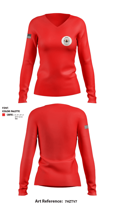 Fuego Volunteer Fire Company 45597069 Women's Long Sleeve V-neck Shirt - 1