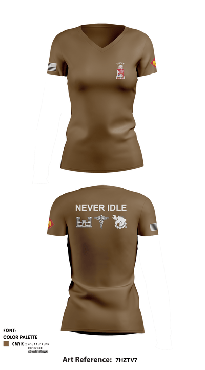 120th Engineers 83495982 Women's Short Sleeve V-neck Shirt - 7
