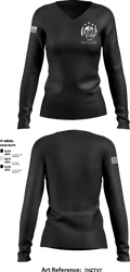 ODA 1334 43547423 Women's Long Sleeve V-neck Shirt - 1