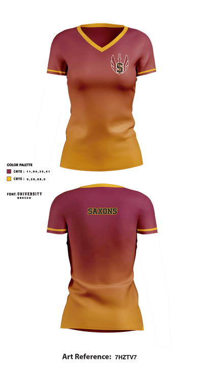 Schaumburg High School Cross Country 51638102 Women's Short Sleeve V-neck Shirt - 3