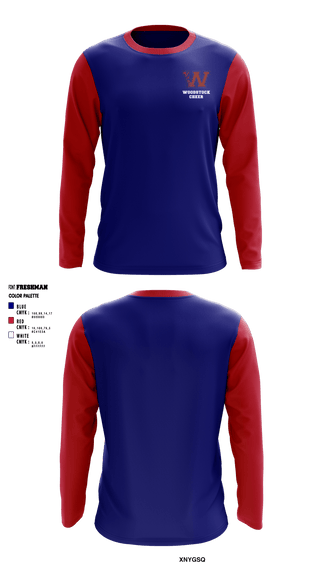 Long Sleeve Performance Shirt, Woodstock High School Color Guard, Cheer, Teamtime, Team time, sublimation, custom sports apparel, team uniforms, spirit wear, spiritwear, sports uniforms, custom shirts, team store, custom team store, fundraiser sports, apparel fundraiser