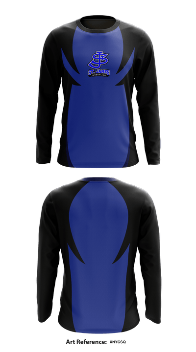 St James High School Wrestling 41690712 Long Sleeve Rash Guard Shirt - 1