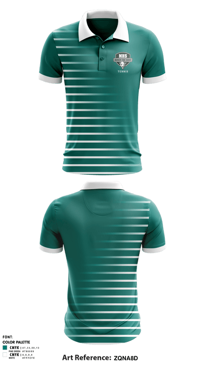 Manteca High School Tennis 28315814 Short Sleeve Performance Polo - 1