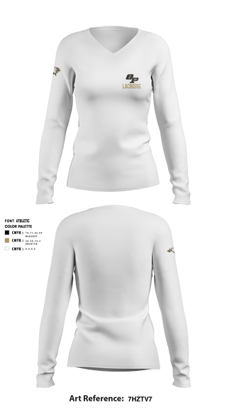 Women's Long Sleeve Vneck Shirt, Oak Park High School Lacrosse, Men's Lacrosse, Teamtime, Team time, sublimation, custom sports apparel, team uniforms, spirit wear, spiritwear, sports uniforms, custom shirts, team store, custom team store, fundraiser sports, apparel fundraiser